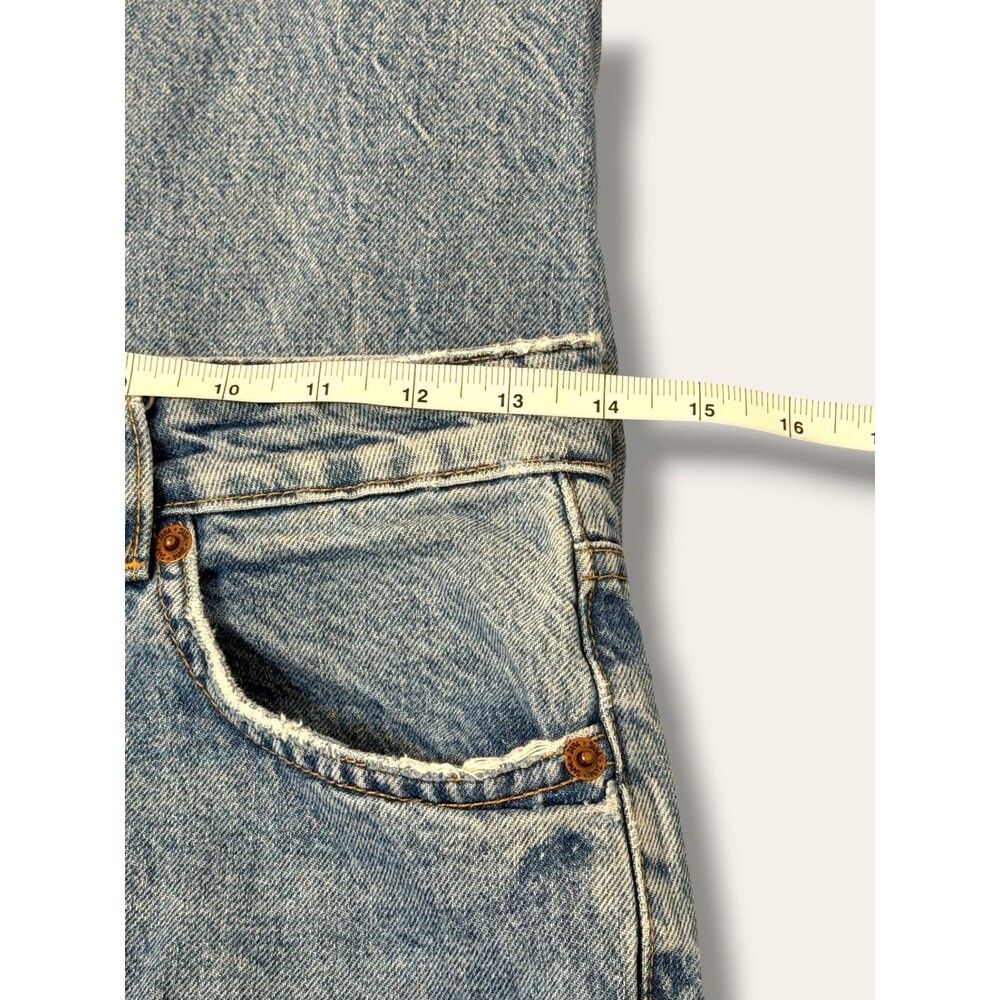 ZARA Jeans Womens 6 High Rise Light Wash Distressed Straight Leg Denim - Picture 8 of 8